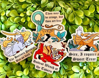 Mythical Creature Vinyl Sticker Set: Gen Z Humor