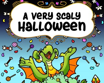 A Very Scaly Halloween Digital Coloring Book/Dragons/Kids and Adults/Fun Activity Book