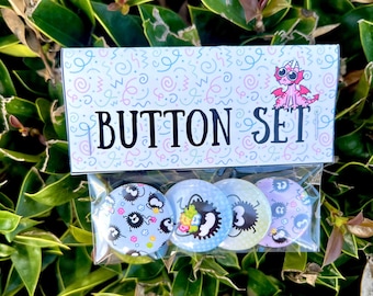 Soot Sprite Button Set - Studio Ghibli - Anime Pins - Kawaii - Otaku - ITA bag accessories