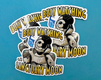 Busy Watching Sanctuary Moon Murderbot Vinyl Sticker - Booktok - Book Love Gift - Murder Bot - All Systems Red - Murderbot Diaries - TV show