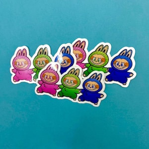 Labubu Vinyl Aufkleber - kawaii - Popmart - Die Monster - Anime - Anime Geschenk - kawaii Geschenk - otaku - süßes Geschenk - aufregender Macaron