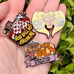 Dungeon Crawler Carl Enamel Pins – Samantha, Princess Donut, Mongo, Booktok LitRPG Set of 3