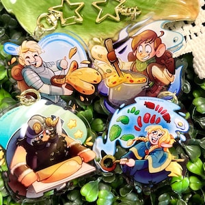 Delicious in Dungeon Party Acrylic Keychain Charm Set - Dungeon Meshi - Anime -  Laios - Marcille - Senshi - Chilchuck - Otaku - Manga Gift