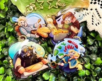 Delicious in Dungeon Party Acrylic Keychain Charm Set - Dungeon Meshi - Anime -  Laios - Marcille - Senshi - Chilchuck - Otaku - Manga Gift
