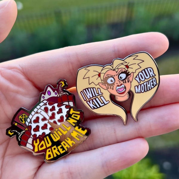 Conjunto de Pins de Esmalte Dungeon Crawler Carl - Booktok - LitRPG - DCC - Samantha - Princesa Donut - Mongo - Presente Literário - Audiolivro - Webtoon