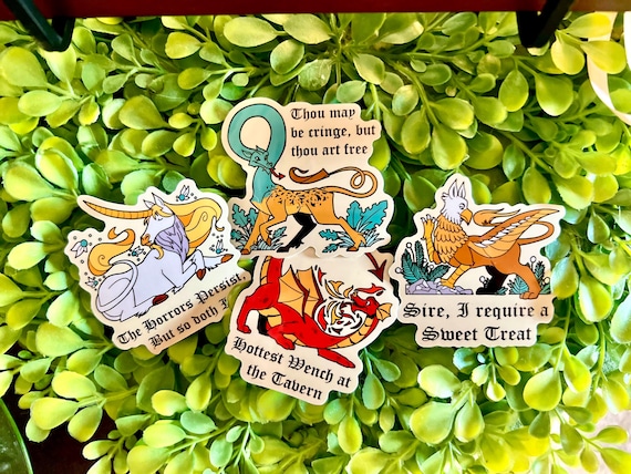 Mythical Creature Vinyl Sticker Set: Gen Z Humor