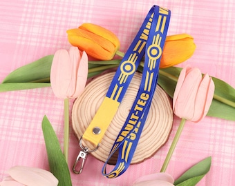 Nuclear Fallout Shelter Lanyard and Sticker - Video Game - ID Badge Holder - Apocalypse - Vault - TV Show - Ghoul