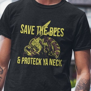 Save The Bees And Protect Ya Neck Unisex Heavy Cotton Tee