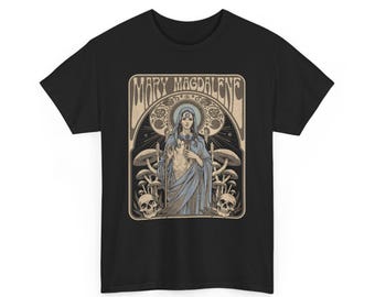 Mary Magdalene Black Unisex T-shirt | Art Nouveau Sacred Feminine