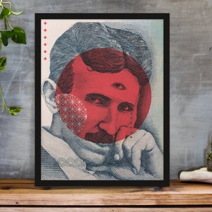 Third Eye Esoteric Nikola Tesla Art Print, Visionary Wall Art, Consciousness, Surreal, Spiritual Alchemist image 2
