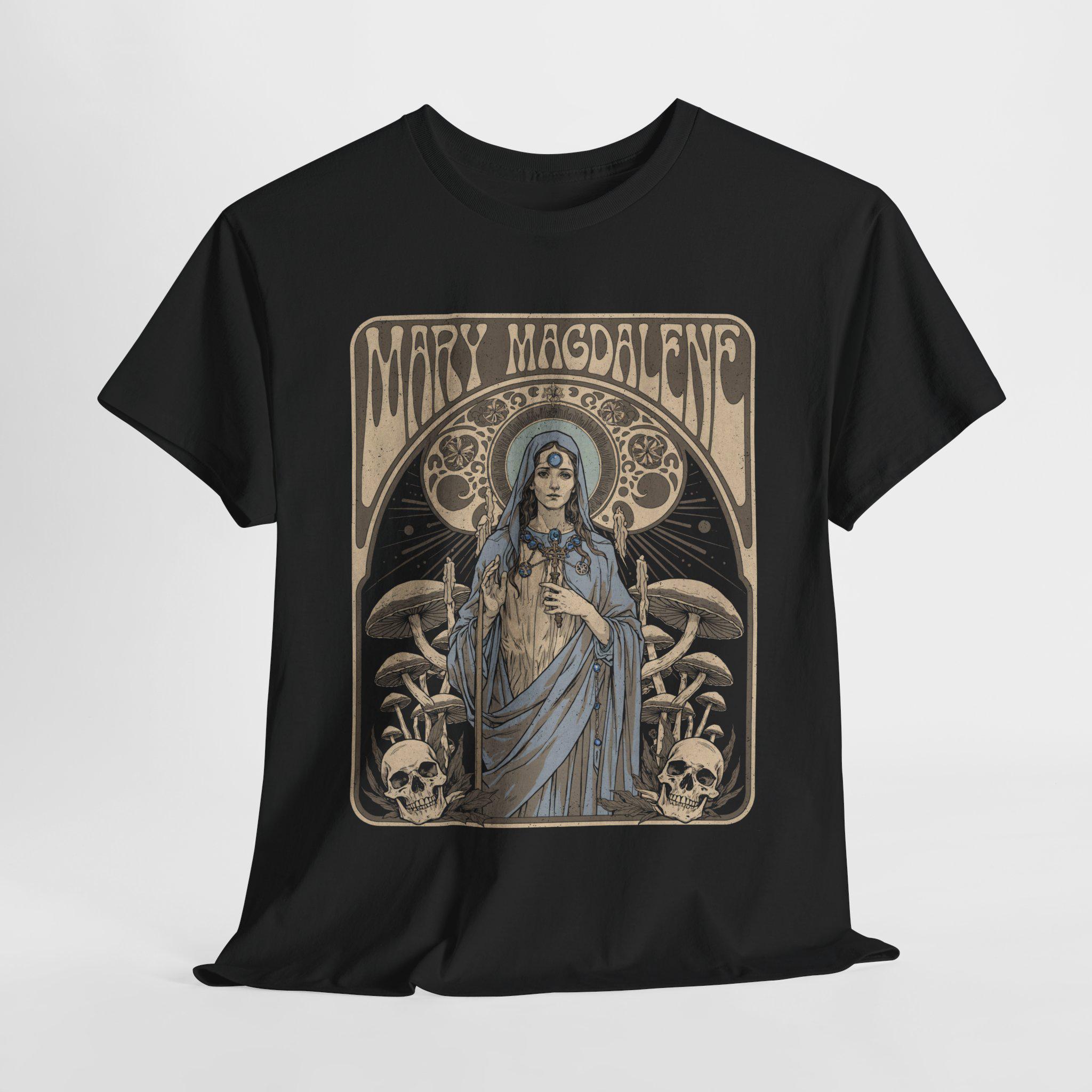 Mary Magdalene Black Unisex T-shirt | Art Nouveau Sacred Feminine