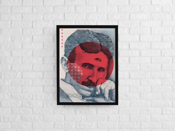 Third Eye Esoteric Nikola Tesla Art Print, Visionary Wall Art, Consciousness, Surreal, Spiritual Alchemist