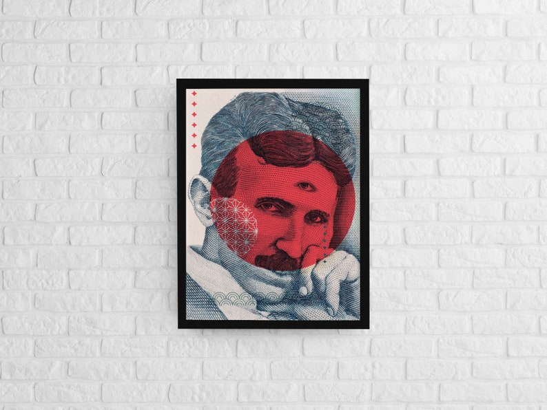 Third Eye Esoteric Nikola Tesla Art Print, Visionary Wall Art, Consciousness, Surreal, Spiritual Alchemist image 1