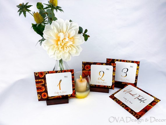 Table Numbers Self Standing Table Numbers Exotic Theme Etsy