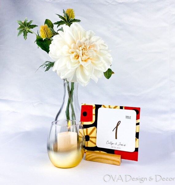 Table Numbers Whith Holder African Fabric Decorations Exotic Etsy
