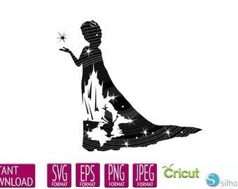 Download Elsa Silhouette Svg Etsy SVG Cut Files