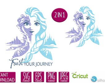 Download Elsa Silhouette Svg Etsy SVG Cut Files