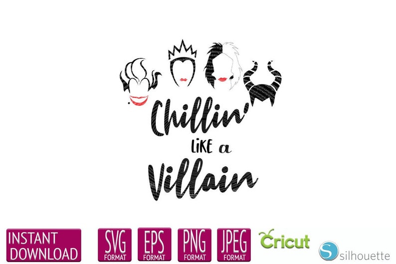 Download Chillin Like a Villain SVG DXF Halloween design Cut File ...