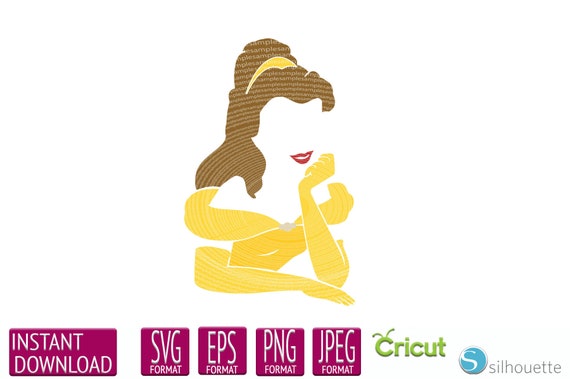 Svg Png Eps Disney Princess Belle Beauty And The Beast Cut Etsy