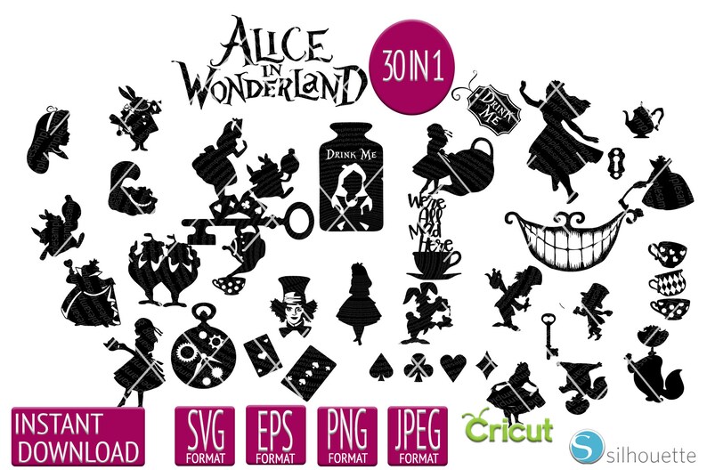 Download Cheshire Cat svg Alice in Wonderland svg cat svg | Etsy