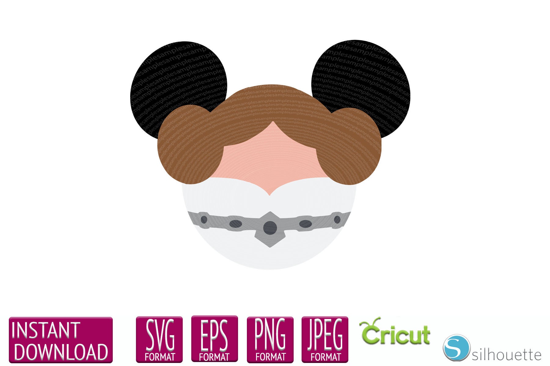 Download Instant Download Svg Star Wars Princess Leia Mickey Ears For Etsy