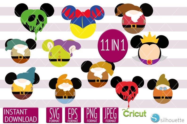 Download Snow white SVG Bundle Eps Dxf Png files Seven dwarfs SVG ...