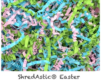 ShredAstic Shredded Paper Hamper Fill Easter Mix Green Pink Blue  ZigZag Crinkle Cut - Gift Packaging Hamper Easter basket