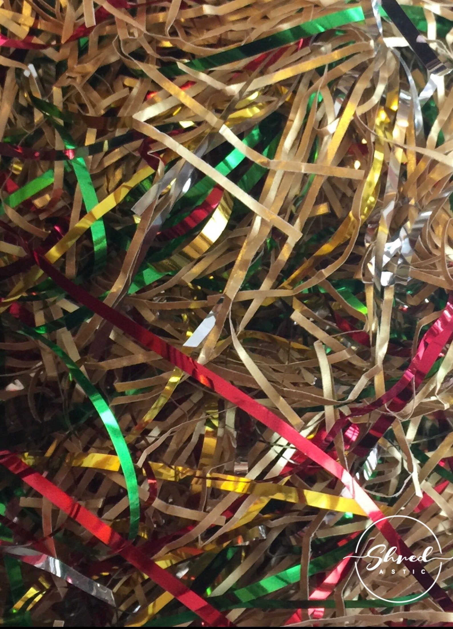 ShredAstic® Gold Kraft & tinsel Christmas Shredded Paper Mix Etsy