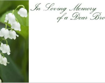 ShredAstic Brother in loving memory Large Florist Funeral Memorial Message Cards with cello seal bag 9 x 12cm