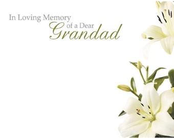ShredAstic Grandad in loving memory Large Florist Funeral Memorial Message Cards with cello seal bag 9.5 x 12.5cm