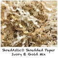 ShredAstic® Ivory & Gold ZigZag Shredded Paper Hamper Mix Birthday, Wedding - Gift Packaging