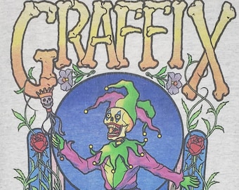 Vintage 90s Graffix Bong Company Jester Clown Black Graphic