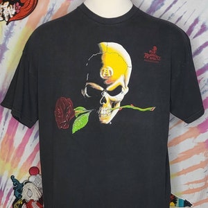 VINTAGE Skull with Rose 1994 XL T Shirt ALCHEMY