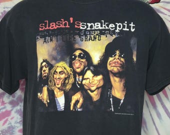 VINTAGE Slash's Snakepit XL Ain't Life Grand 2000 Concert Tour T Shirt ANVIL