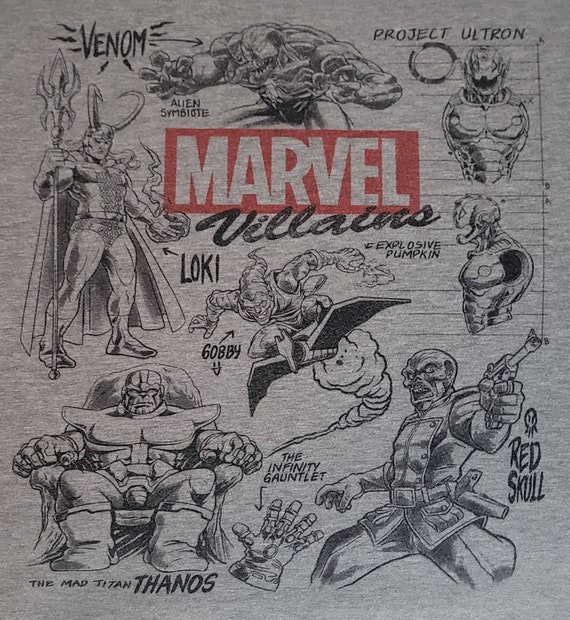 RARE Marvel VILLAINS Officially Licensed XL T Shirt - Etsy