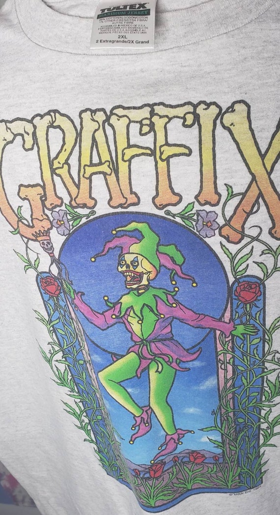 AUTHENTIC Vintage GRAFFIX Clown Jester XXL T Shirt Tu… - Gem AUTHENTIC Vintage GRAFFIX Clown Jester XXL T Shirt Tu… - Gem