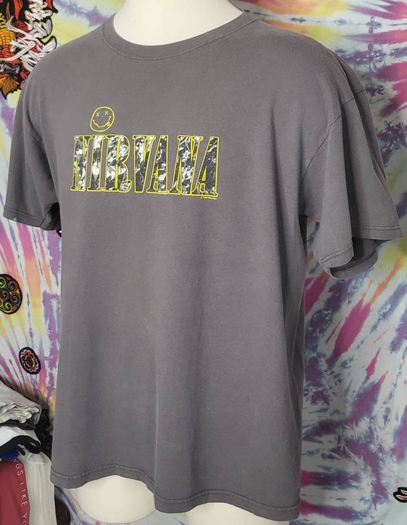 VTG Nirvana XL Smiley Face T Shirt ANVIL 1997 - image 7
