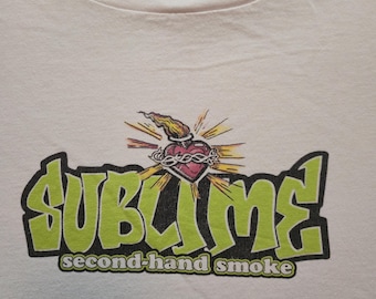 Vintage SUBLIME Second Hand Smoke XL T Shirt 1990's TULTEX