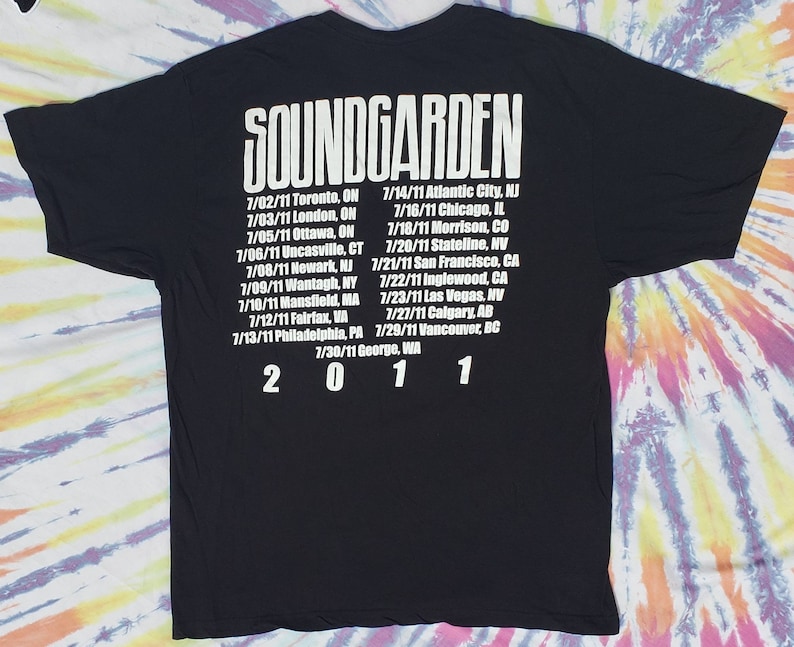Soundgarden Vintage Concert Tour T Shirt 2011
