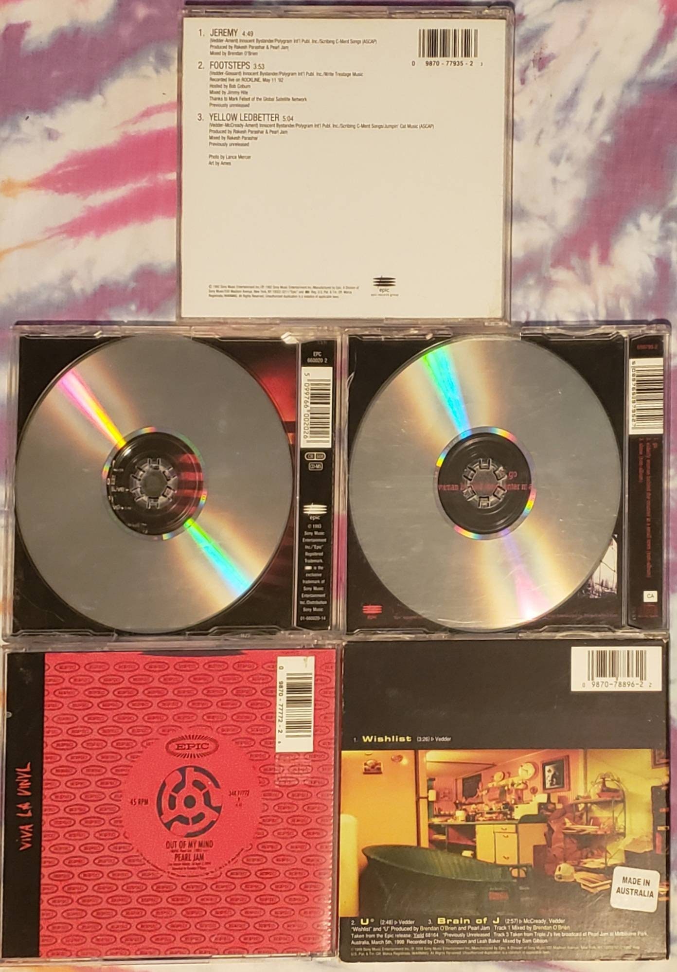 Pearl Jam 5 CD Set Live Import CD Singles Jeremy Go | Etsy