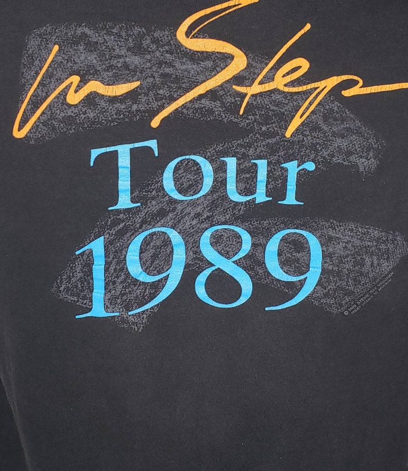 Vintage BROCKUM Stevie Ray Vaughan In Step XL Concert Tour T Shirt 1989