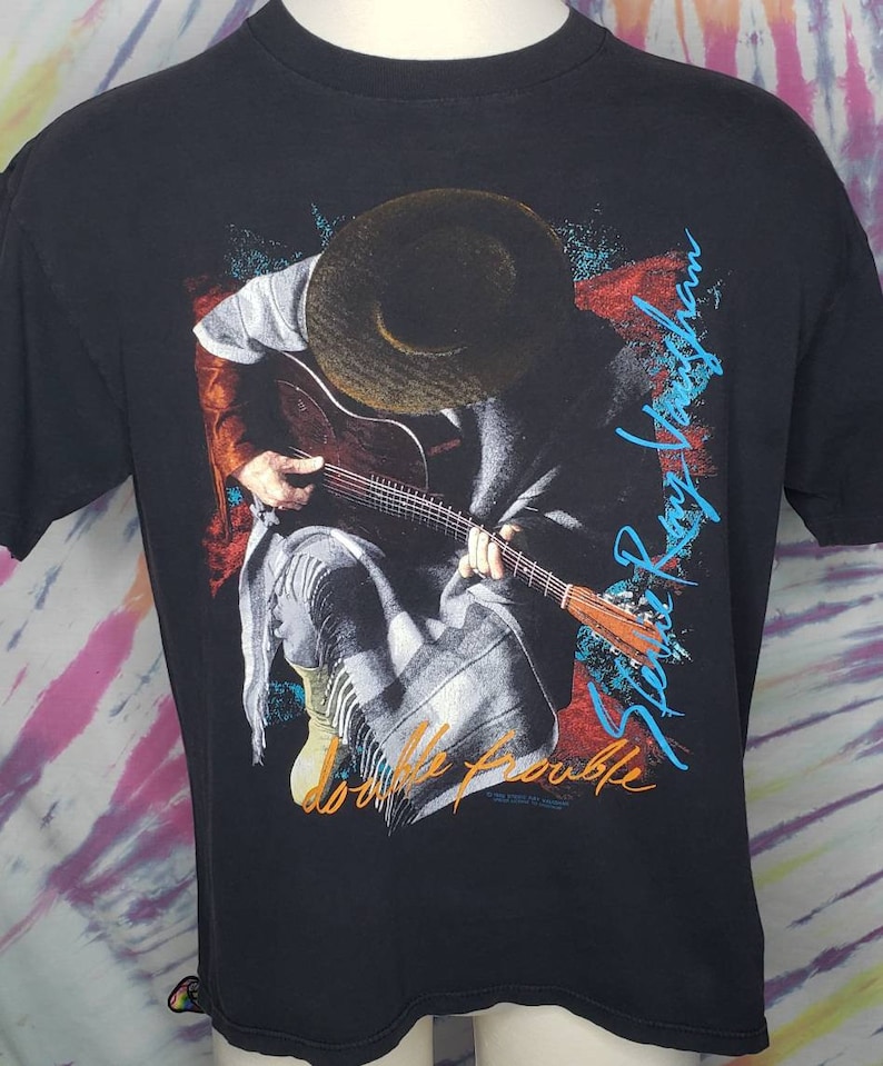 Vintage BROCKUM Stevie Ray Vaughan In Step XL Concert Tour T Shirt 1989
