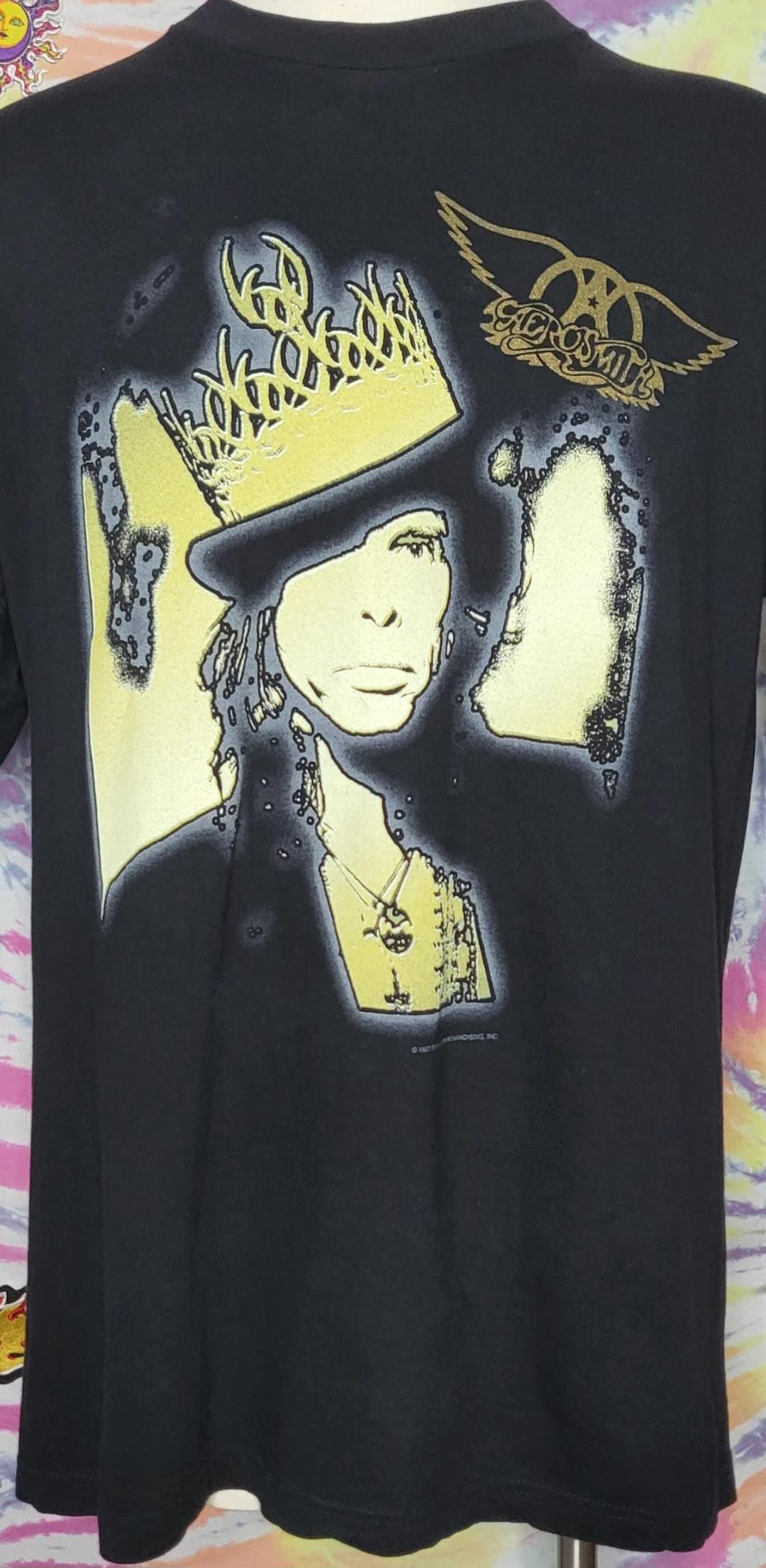 VINTAGE Aerosmith XL Nine Lives Concert Tour T Shirt GIANT 1997