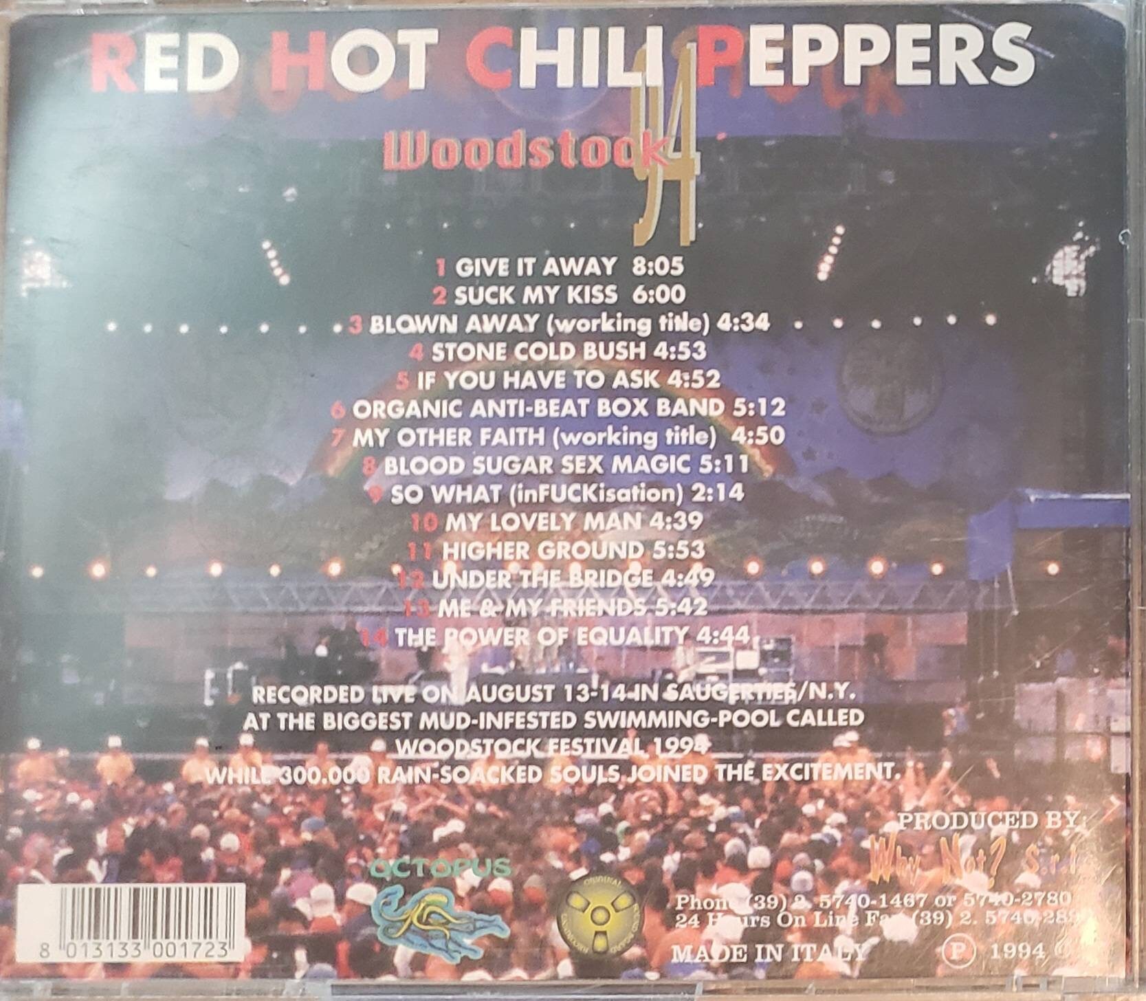 Red Hot Chili Peppers WOODSTOCK 1994 LIVE Import CD Etsy