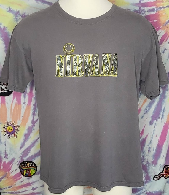 VTG Nirvana XL Smiley Face T Shirt ANVIL 1997