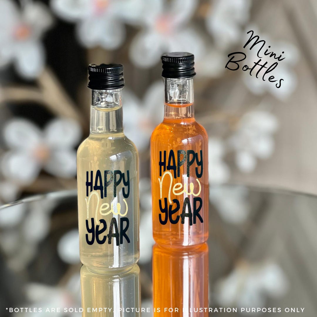 New Years Eve Mini Liquor Bottles, New Year Decor, NYE Mini Bar Bottles, New Years Eve Party ...