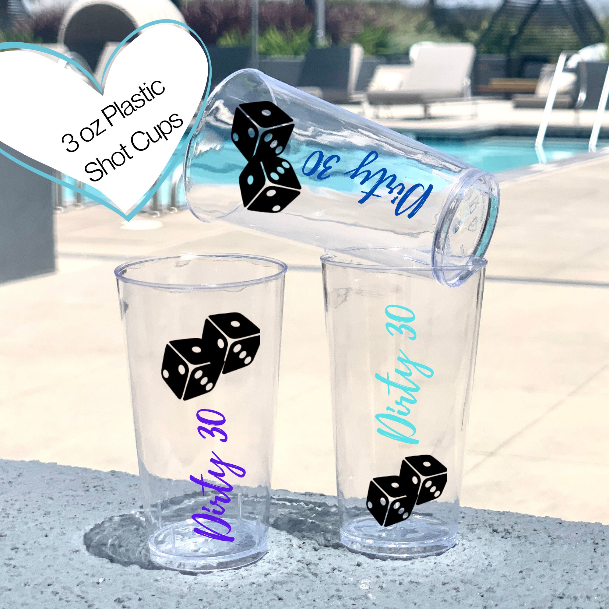 Personalized shot glasses Custom plastic shot glasses 21st Etsy