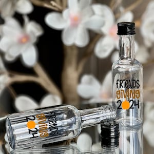 Happy Friendsgiving Mini Liquor Bottles, Friendsgiving decor, Let&#39;s get Basted, Mini Bar Bottles, Thanksgiving Tumbler, Friendsgiving gifts.
