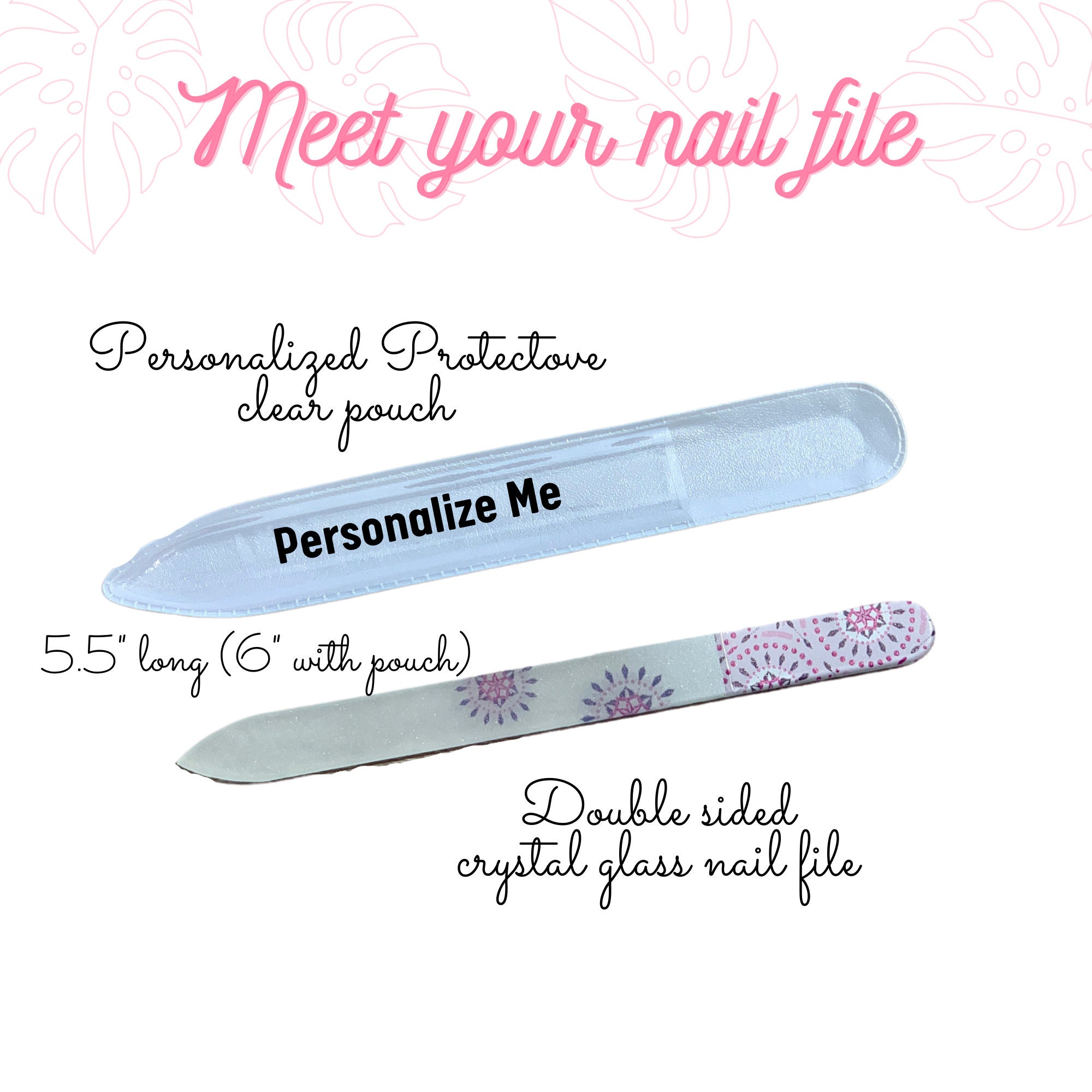 Glass Nail File personalized with cover crystal nail file | Etsy