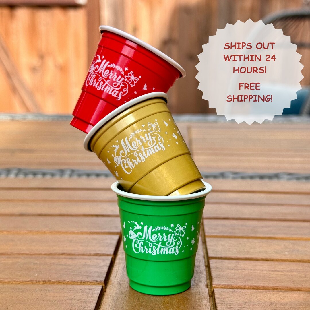 Friendsmas Plastic Shot Cups Set of 10 Merry Friendsmas Etsy